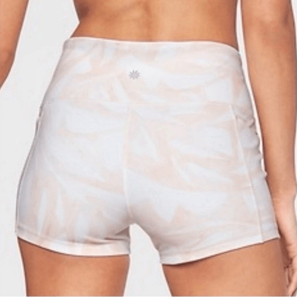 Athleta High-Rise Athletic Shorts in Pale Pink & Cream Marble - Picture 2 of 12